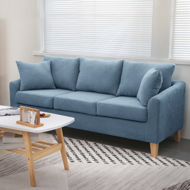 Scandinavian Pillow Top Arm Sofa with Sewn Pillow Back for Apartment