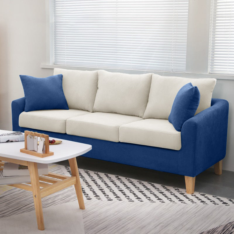 Scandinavian Pillow Top Arm Sofa with Sewn Pillow Back for Apartment