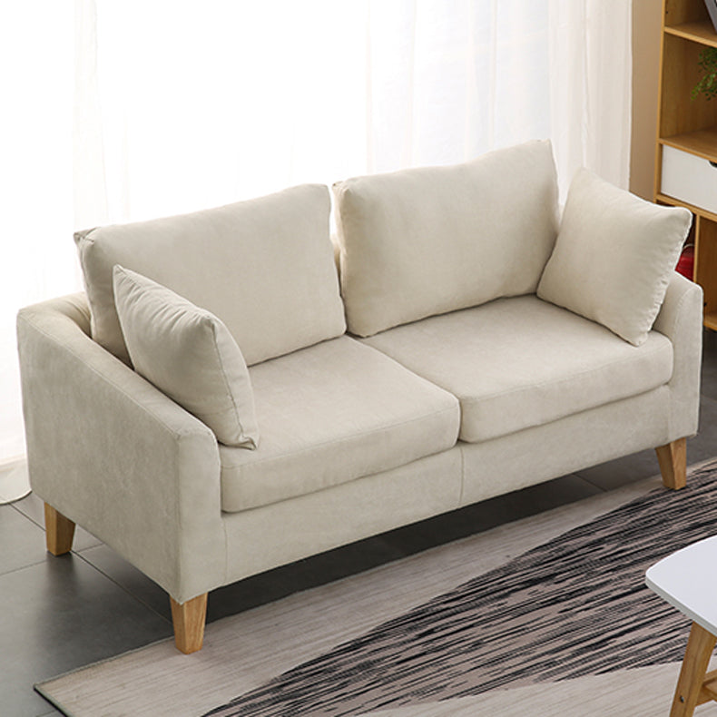 Scandinavian Pillow Top Arm Sofa with Sewn Pillow Back for Apartment