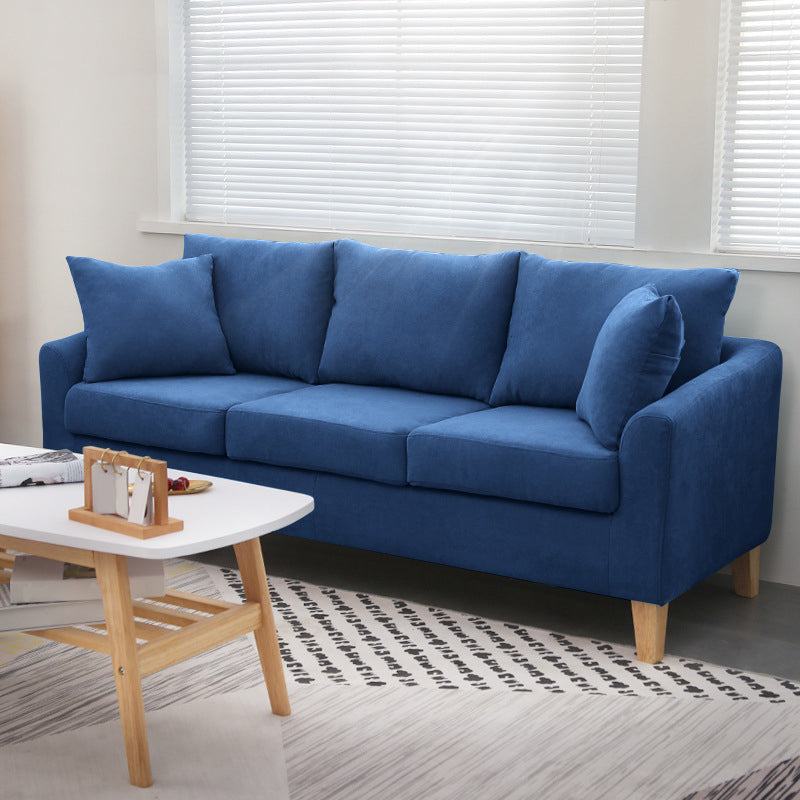 Scandinavian Pillow Top Arm Sofa with Sewn Pillow Back for Apartment