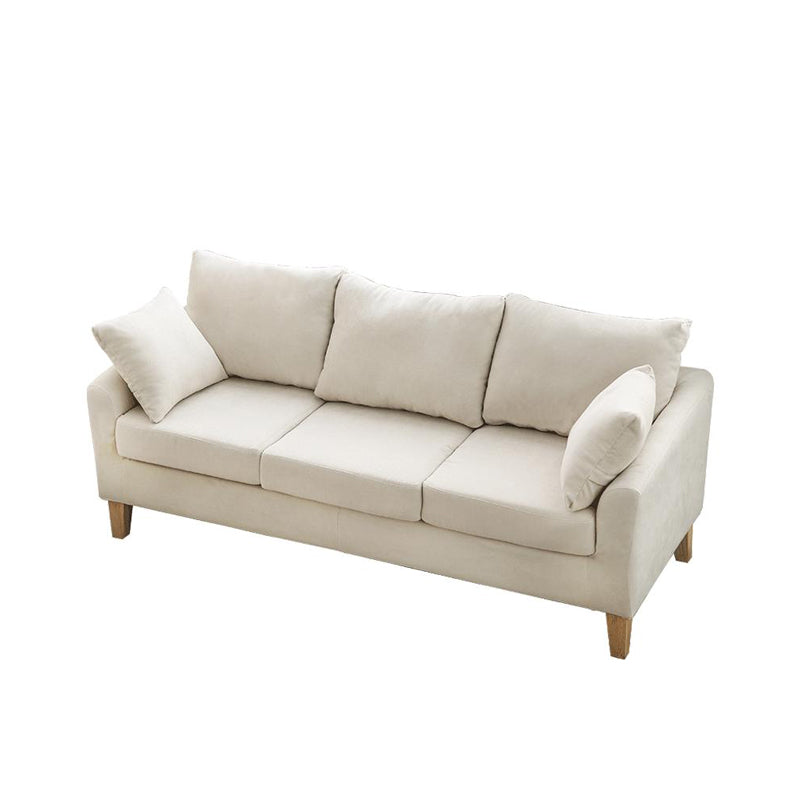 Scandinavian Pillow Top Arm Sofa with Sewn Pillow Back for Apartment