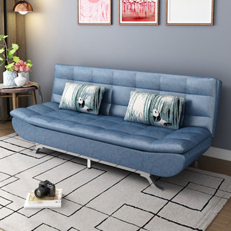 Moderne armloze metalen benen Sofa Faux Leather/Fabric Convertible Sofa