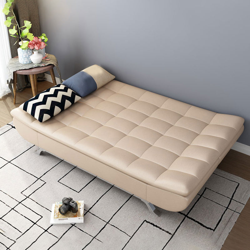 Moderne armloze metalen benen Sofa Faux Leather/Fabric Convertible Sofa