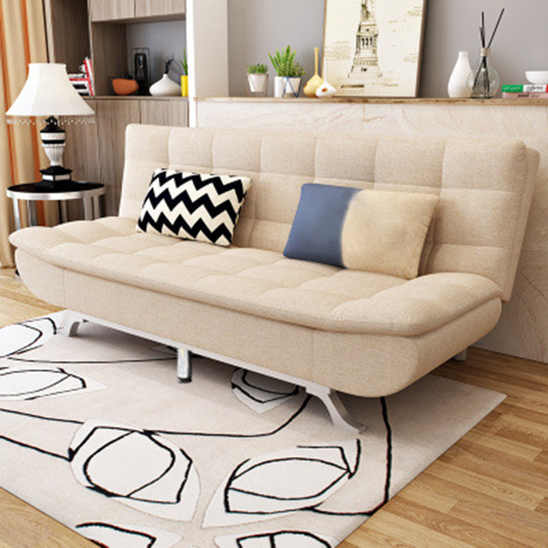 Moderne armloze metalen benen Sofa Faux Leather/Fabric Convertible Sofa