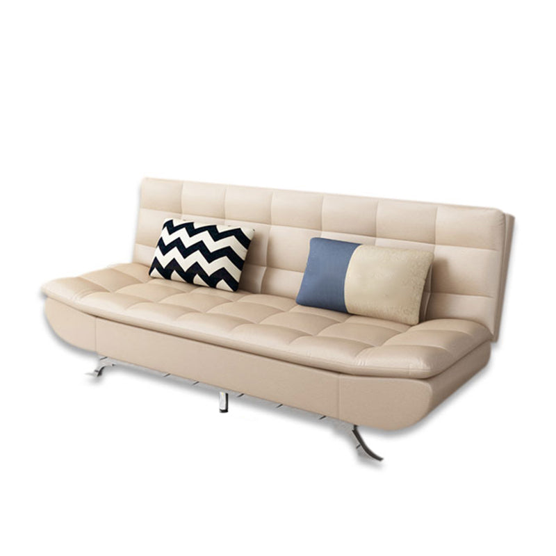 Moderne armloze metalen benen Sofa Faux Leather/Fabric Convertible Sofa