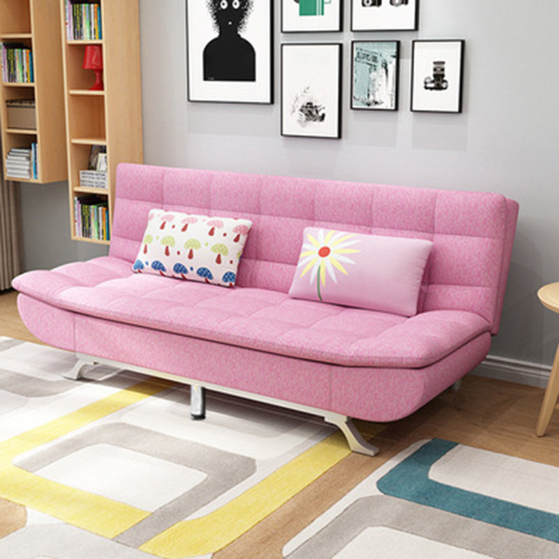 Moderne armloze metalen benen Sofa Faux Leather/Fabric Convertible Sofa