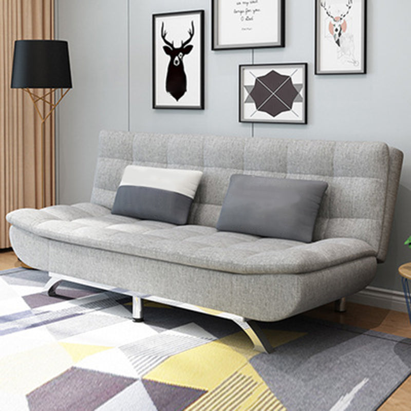 Moderne armloze metalen benen Sofa Faux Leather/Fabric Convertible Sofa