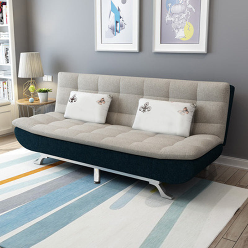 Moderne armloze metalen benen Sofa Faux Leather/Fabric Convertible Sofa