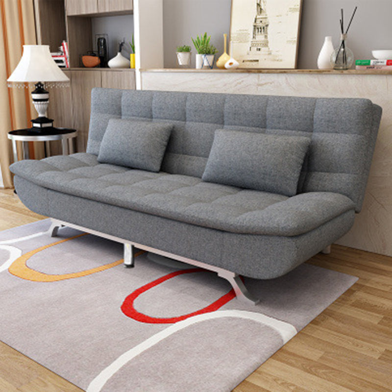Moderne armloze metalen benen Sofa Faux Leather/Fabric Convertible Sofa