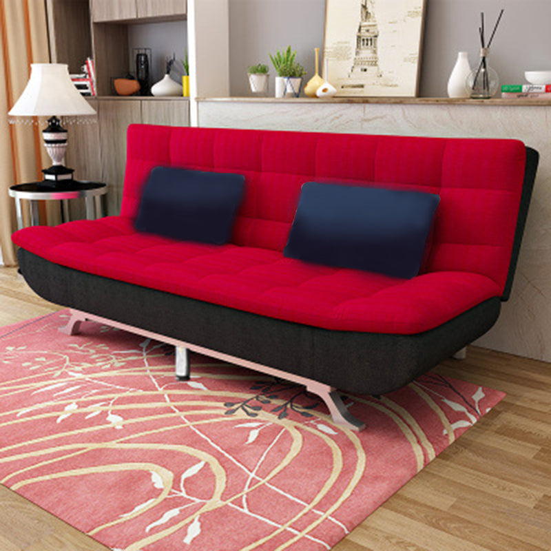 Moderne armloze metalen benen Sofa Faux Leather/Fabric Convertible Sofa