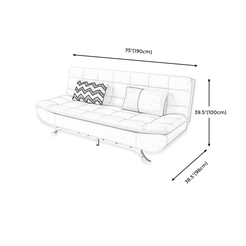 Moderne armloze metalen benen Sofa Faux Leather/Fabric Convertible Sofa
