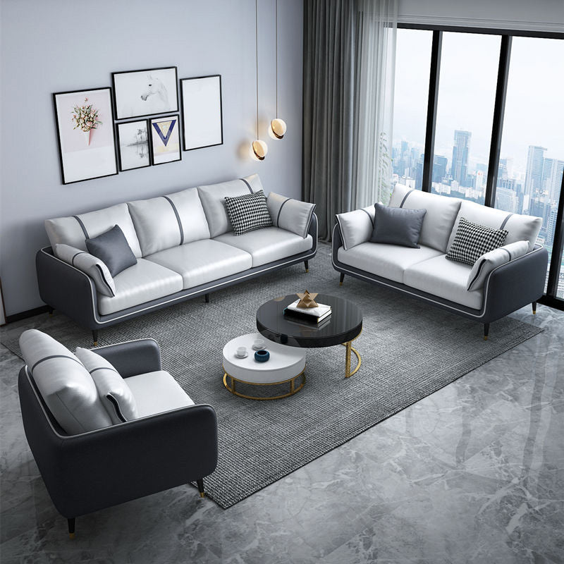 Stationäre Färbung resistent 3 Sitzer Wohnzimmer Standardsofa mit mehreren Kissen