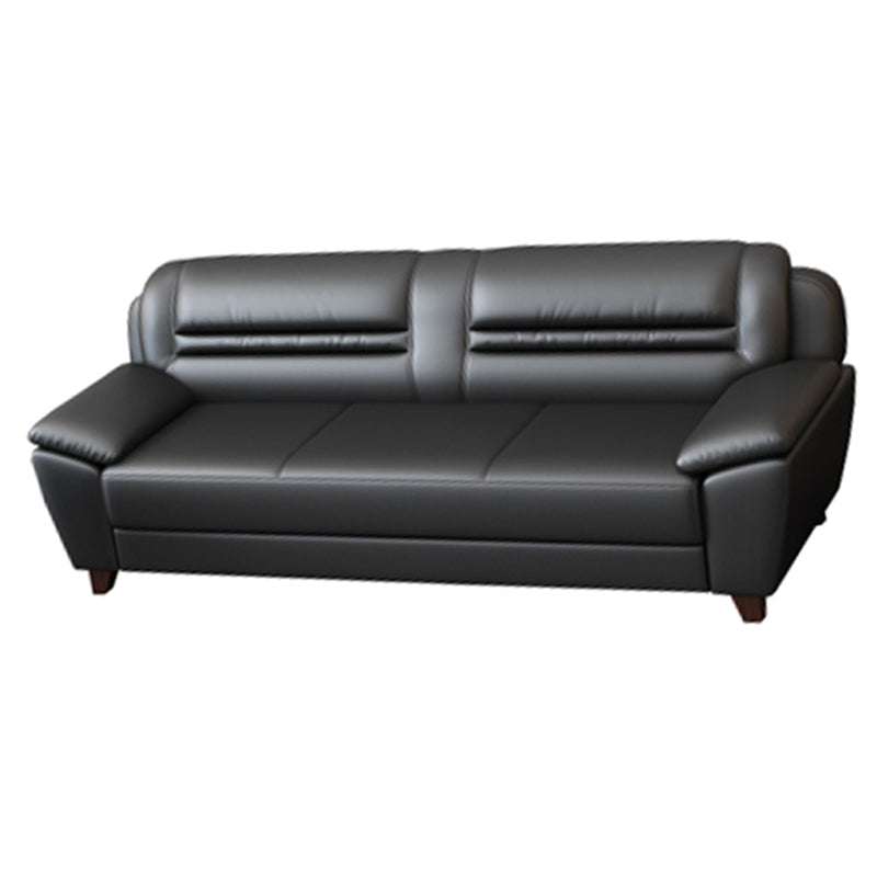Modern Leather Match Pillow Top Arm Sewn Pillow Back Sofa for Living Room