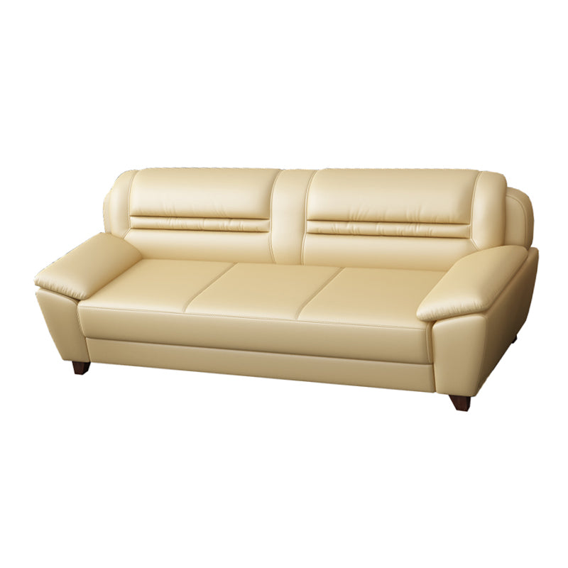 Modern Leather Match Pillow Top Arm Sewn Pillow Back Sofa for Living Room