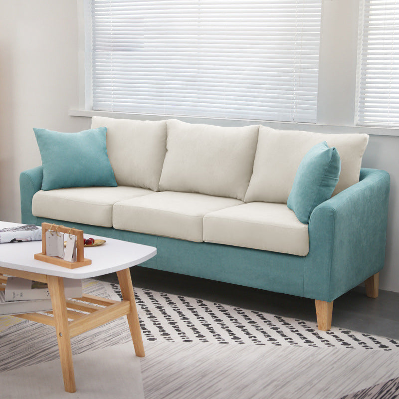 3-Seat Cushions Sofa 68.11*27.56*28.35 Slipcovered Square Arm Sofa