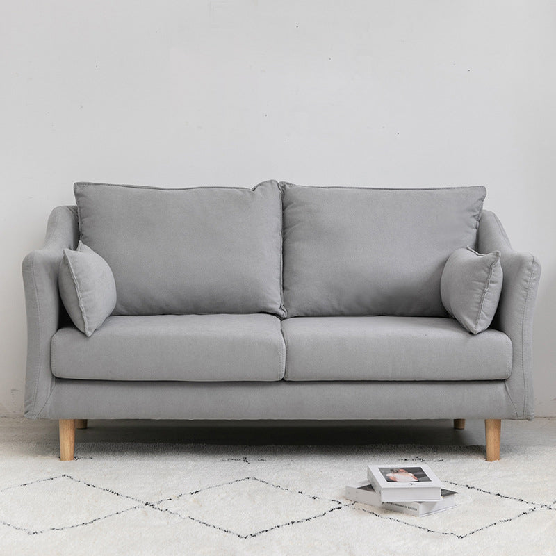 Scandinavian Loose Back Sofa 27.17" H Square Arm Slipcovered Loveseat