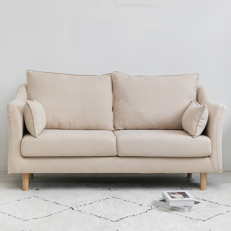 Scandinavian Loose Back Sofa 27.17" H Square Arm Slipcovered Loveseat