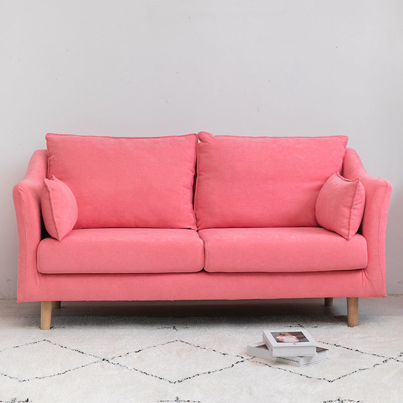 Scandinavian Loose Back Sofa 27.17" H Square Arm Slipcovered Loveseat