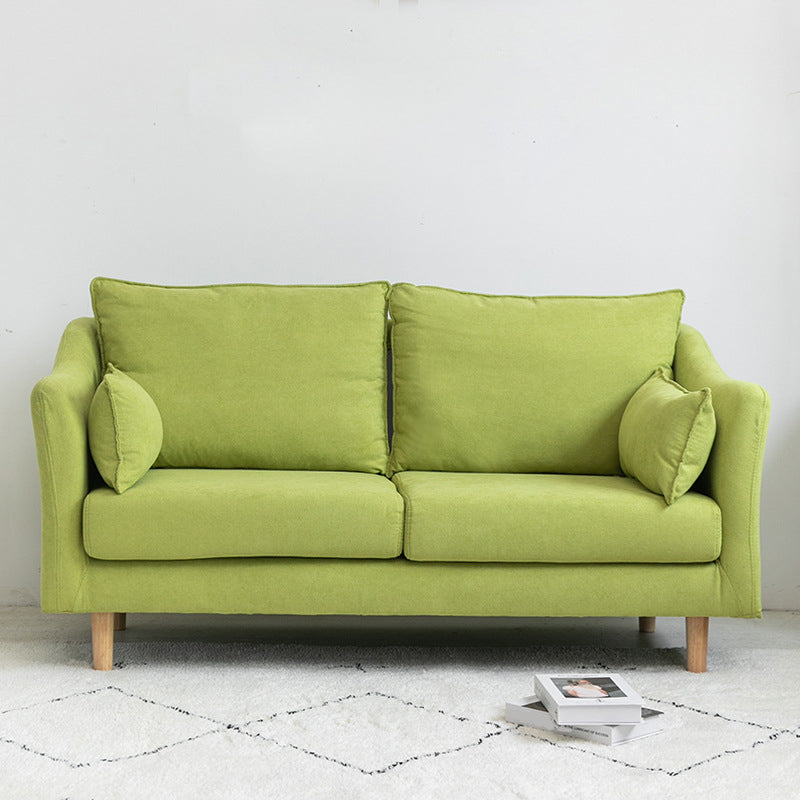 Scandinavian Loose Back Sofa 27.17" H Square Arm Slipcovered Loveseat