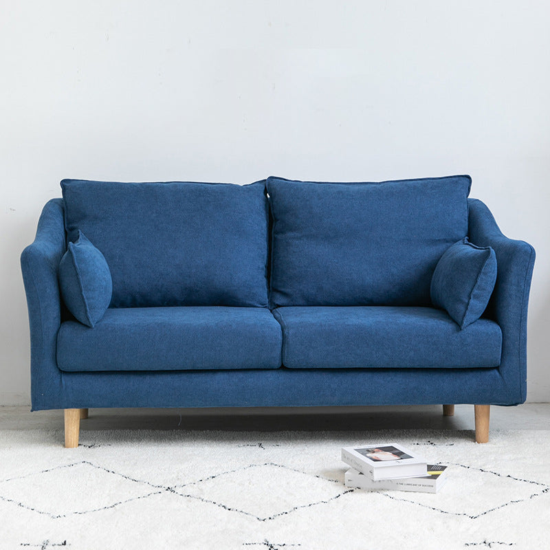 Scandinavian Loose Back Sofa 27.17" H Square Arm Slipcovered Loveseat