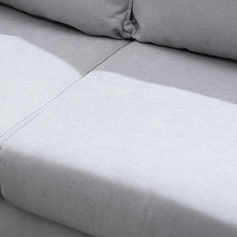 Scandinavian Loose Back Sofa 27.17" H Square Arm Slipcovered Loveseat