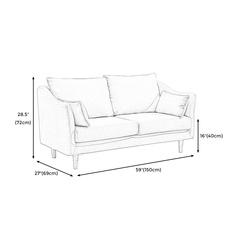 Scandinavian Loose Back Sofa 27.17" H Square Arm Slipcovered Loveseat