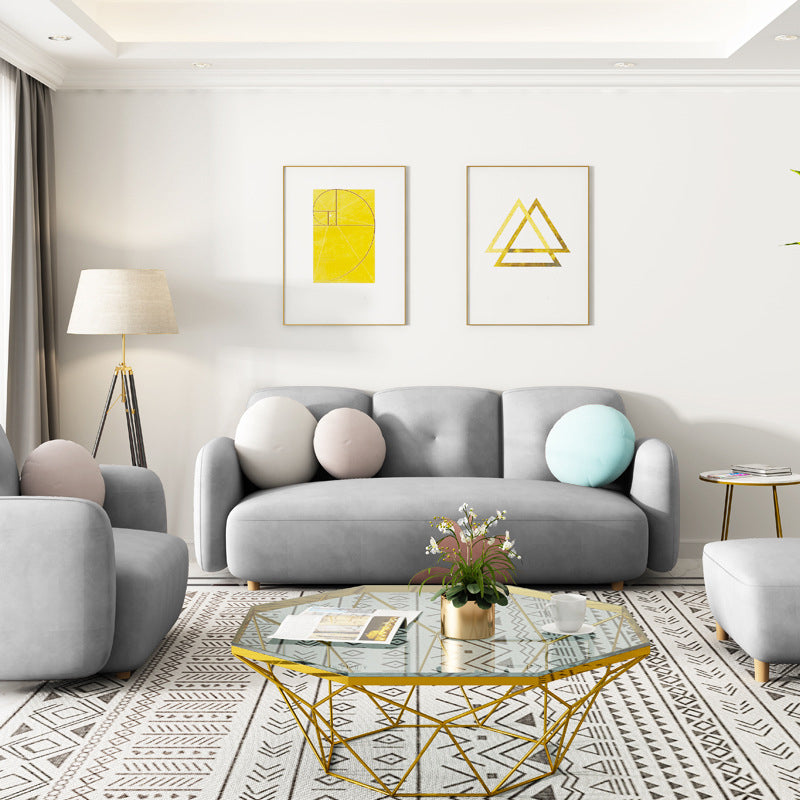 Moderne macaroon 3/4 zitbank van de sofa van de sofa standaard kussens sofa
