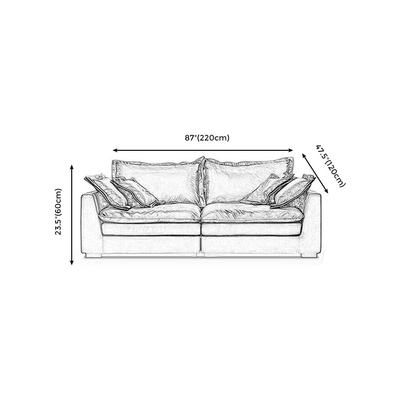 Black Contemporary Faux Leather Tuxedo Arm Sofa with Bolster Pillows for Living Room