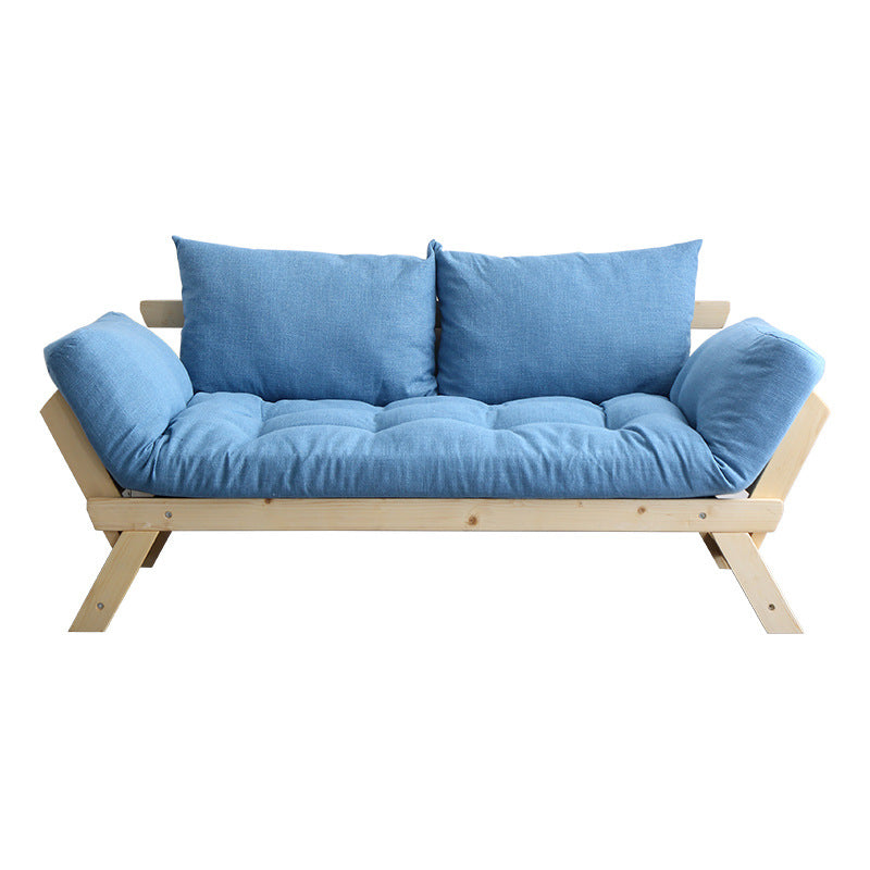 Modern Wood and Fabric Sofa Convertible Flared Arm Sofa for Living Room