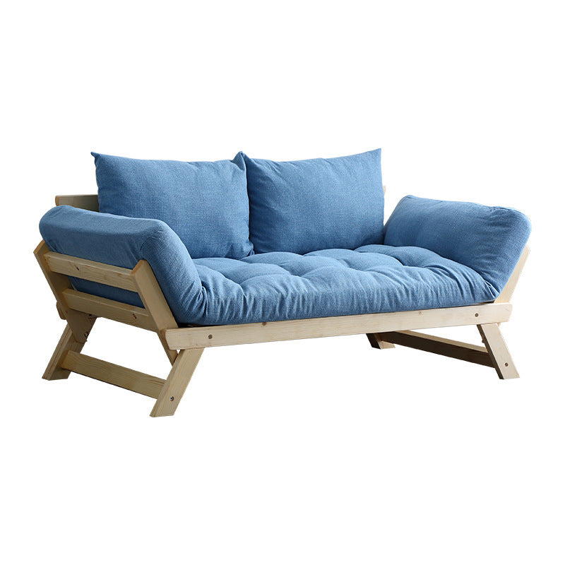 Modern Wood and Fabric Sofa Convertible Flared Arm Sofa for Living Room