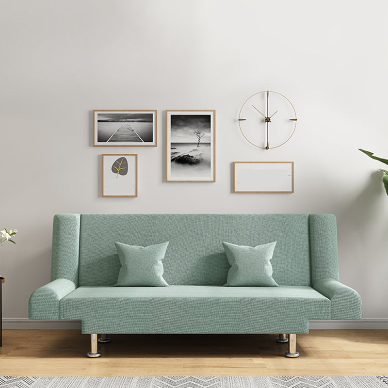 75"Modern Linen Recessed Arm Foldable Convertible Sleeper Sofa