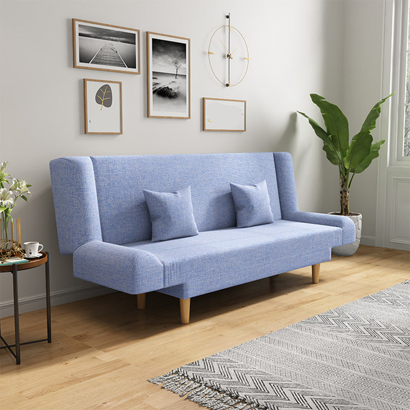 75"Modern Linen Recessed Arm Foldable Convertible Sleeper Sofa