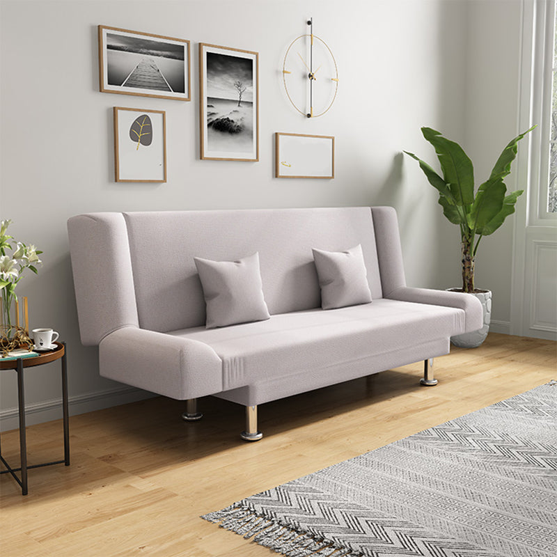 75"Modern Linen Recessed Arm Foldable Convertible Sleeper Sofa