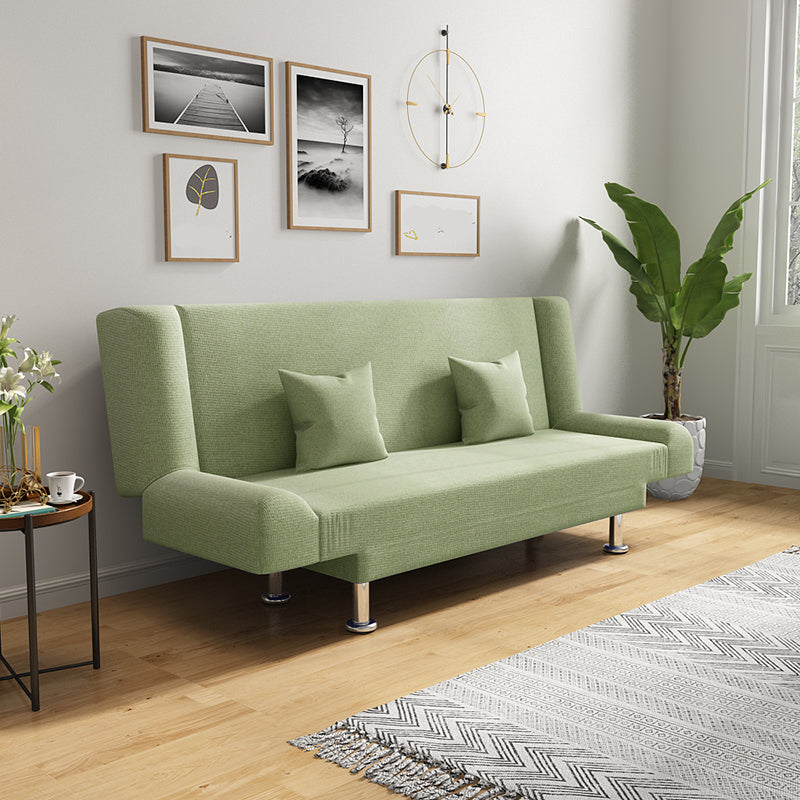 75"Modern Linen Recessed Arm Foldable Convertible Sleeper Sofa