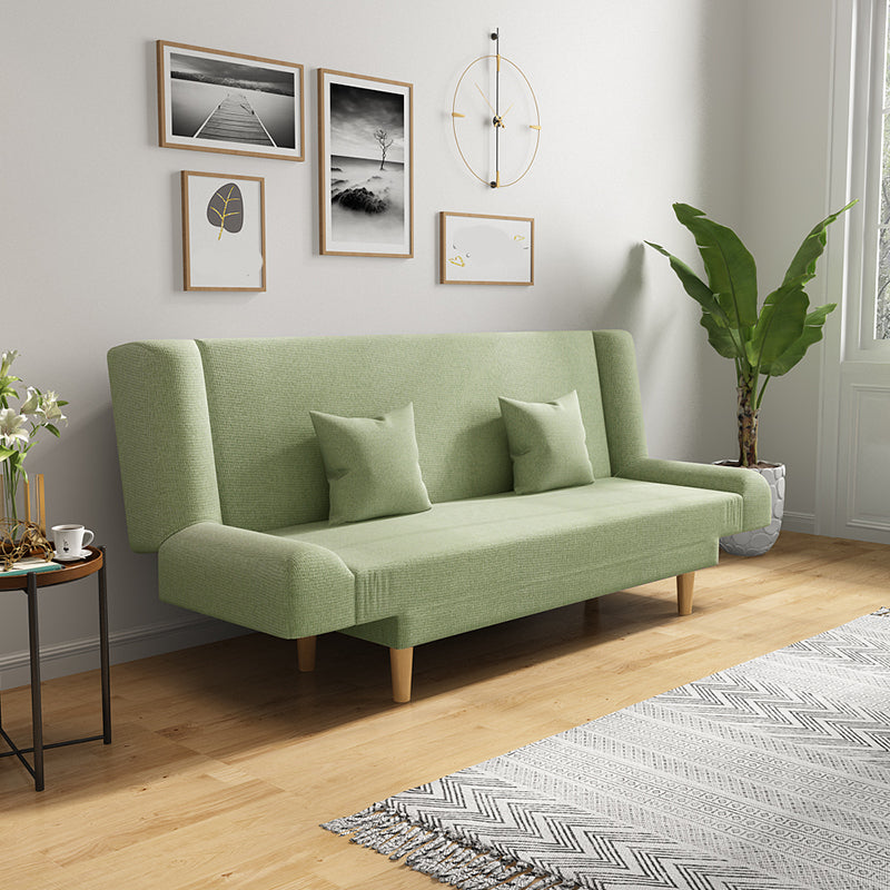 75"Modern Linen Recessed Arm Foldable Convertible Sleeper Sofa