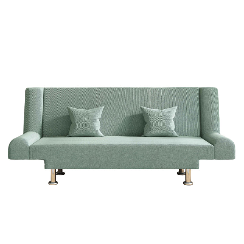 75"Modern Linen Recessed Arm Foldable Convertible Sleeper Sofa