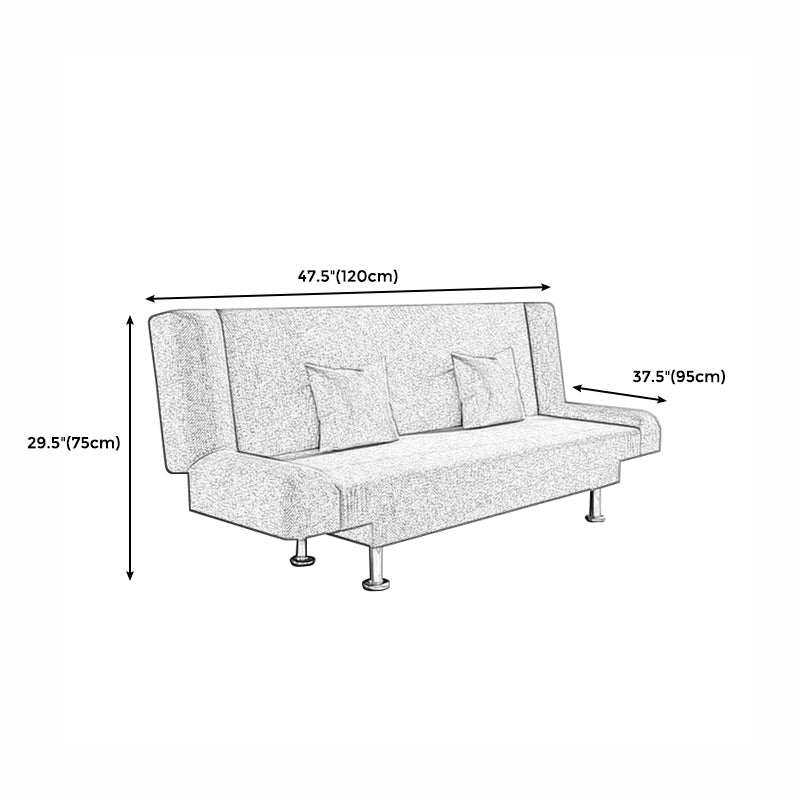 75"Modern Linen Recessed Arm Foldable Convertible Sleeper Sofa