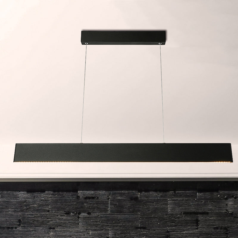 36"/47" Wide Blade Pendant Light Fixture Modern Black LED Hanging Ceiling Light for Dining Room in Warm/White