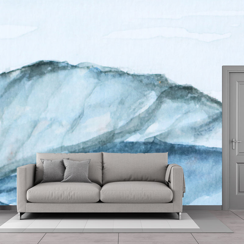 Illustration Stain Resistant Wall Mural Wallpaper Mountain Sitting Room Wall Mural