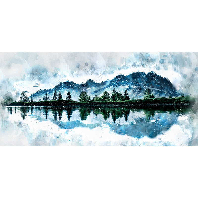 Illustration Stain Resistant Wall Mural Wallpaper Mountain Sitting Room Wall Mural