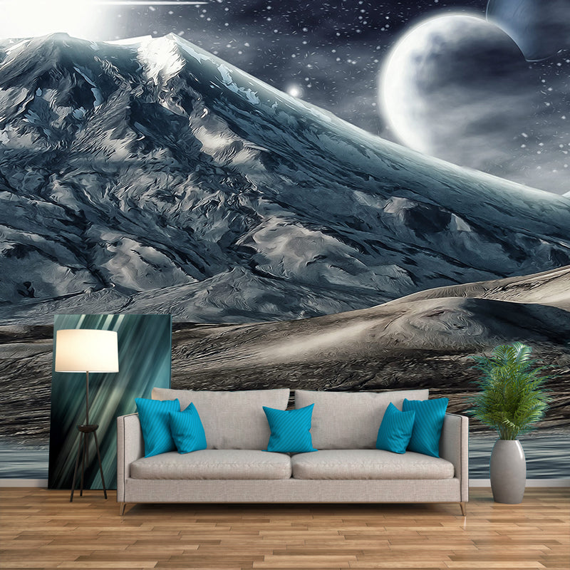 Modern Style Wall Mural Wallpaper Mountain Illustration Sitting Room Wall Mural