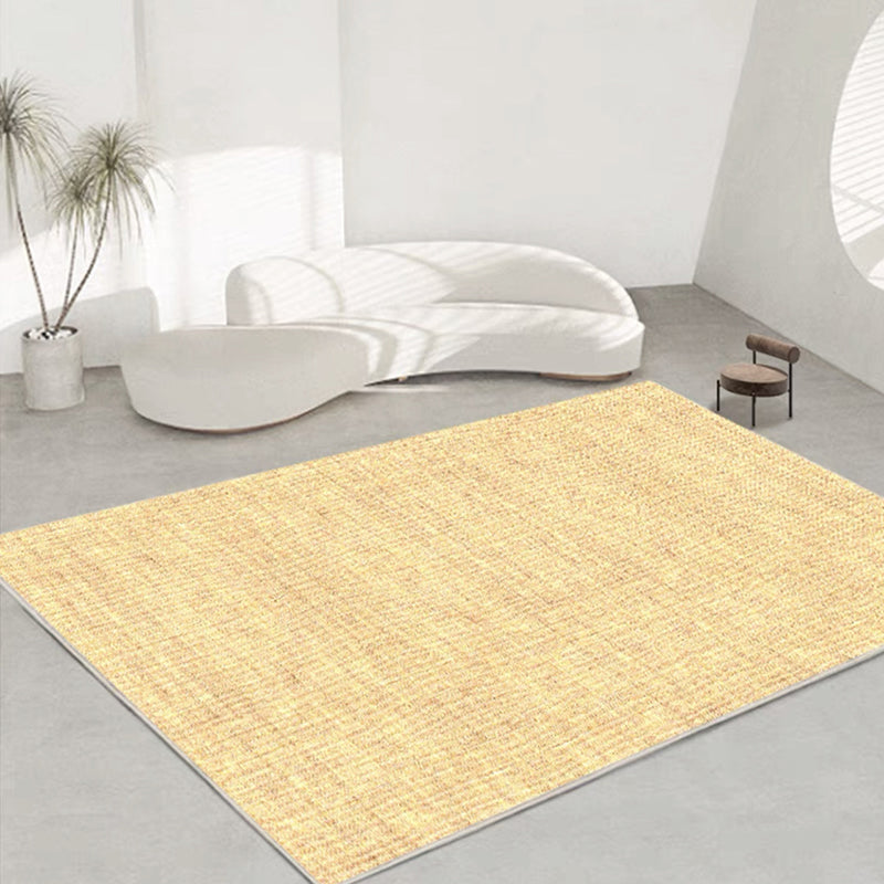 Yellow Casual Rug Polyester Solid Color Rug Non-Slip Backing Rug for Drawing Room