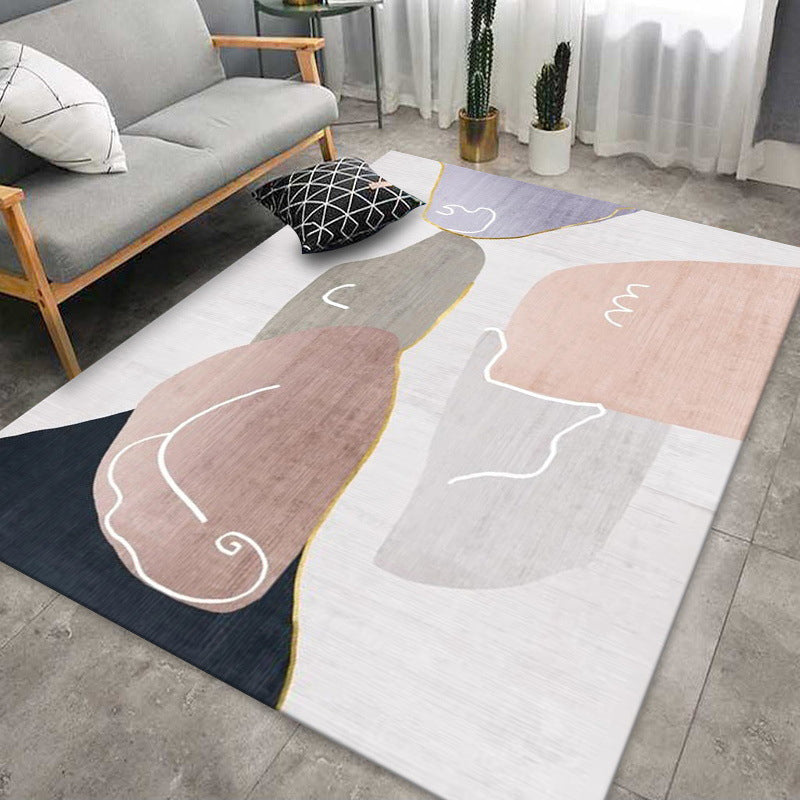 Tapis de couleur en polyester moderne orange tapis de support sans glissement pour décoration intérieure