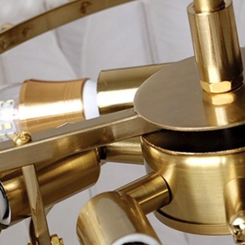 Lampada a soffitto a forma di piuma moderna gamma di ferro con paralume in vetro per lo studio