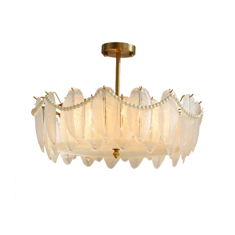 Faire de plumes lampe de plafond support de fer moderne monte à chasse à lampe à lampe en verre pour balcon