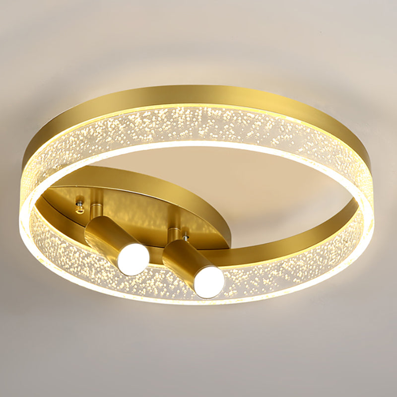 Circular Ceiling Light Fixture Modern Style Metal LED Bedroom Ceiling Fixture