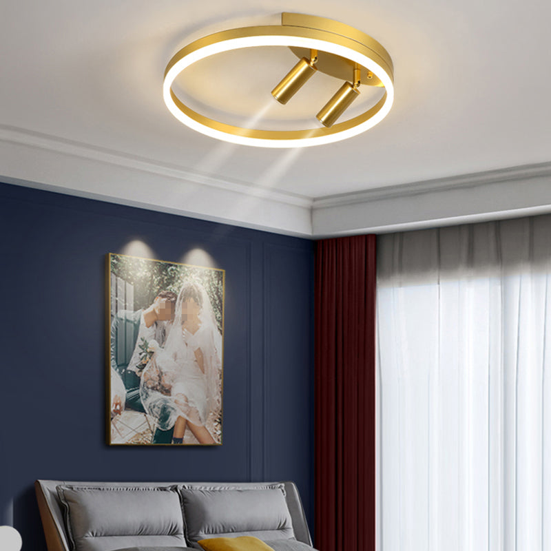 Circular Ceiling Light Fixture Modern Style Metal LED Bedroom Ceiling Fixture