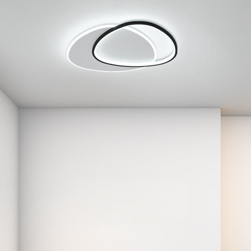 Triángulos modernos iluminación de techo de techo de metal led dormitorio de techo en negro