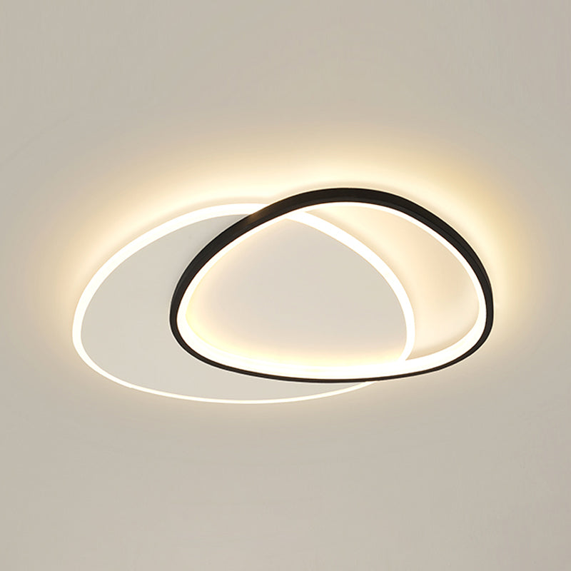 Triángulos modernos iluminación de techo de techo de metal led dormitorio de techo en negro