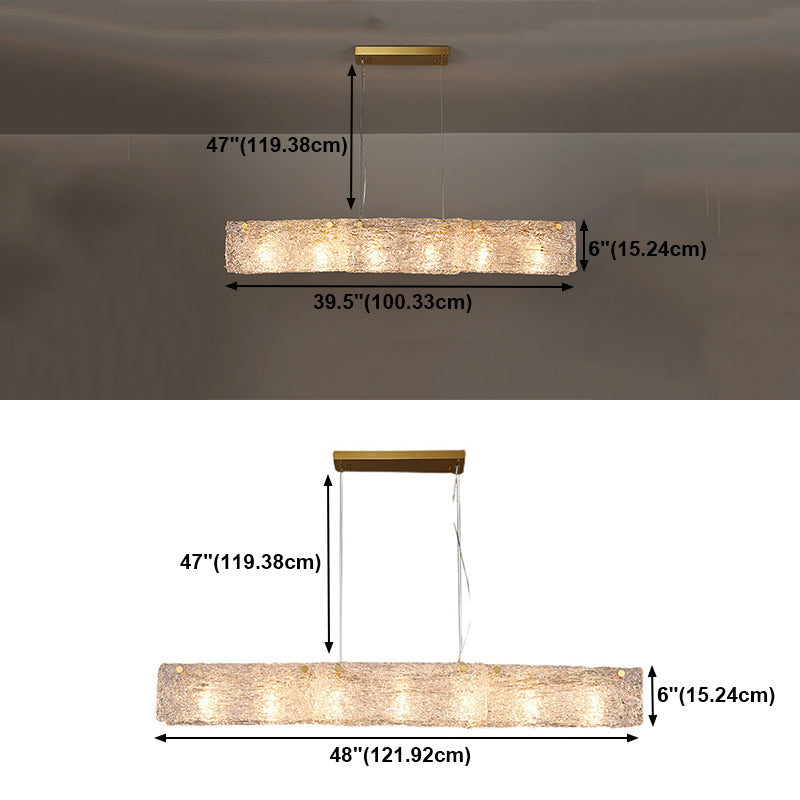 Luces colgantes rectangulares de estilo moderno luces colgantes de vidrio transparente
